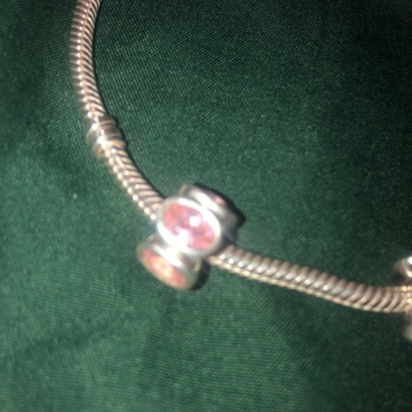 Discontinued Pandora Lobster Chain Bracelet & 2 Discontinued Oval Lights Charms - Picture 7 of 7